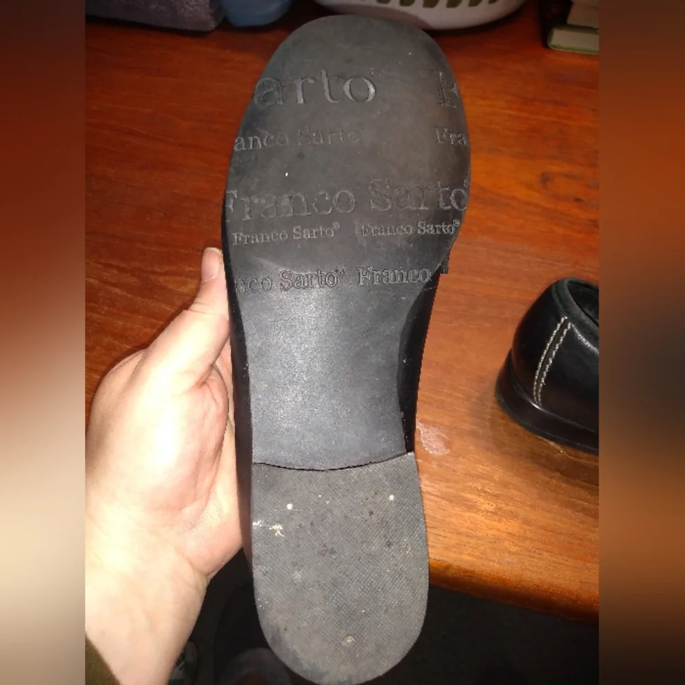 Franco Sarto Women's Black Leather Loafers, Size 8M, Made in Brazil - Picture 6 of 13